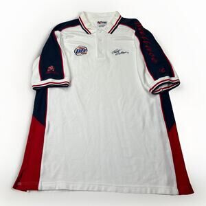 Chase Authentics Rusty Wallace Miller Lite NASCAR Polo Shirt Men’s Large White L